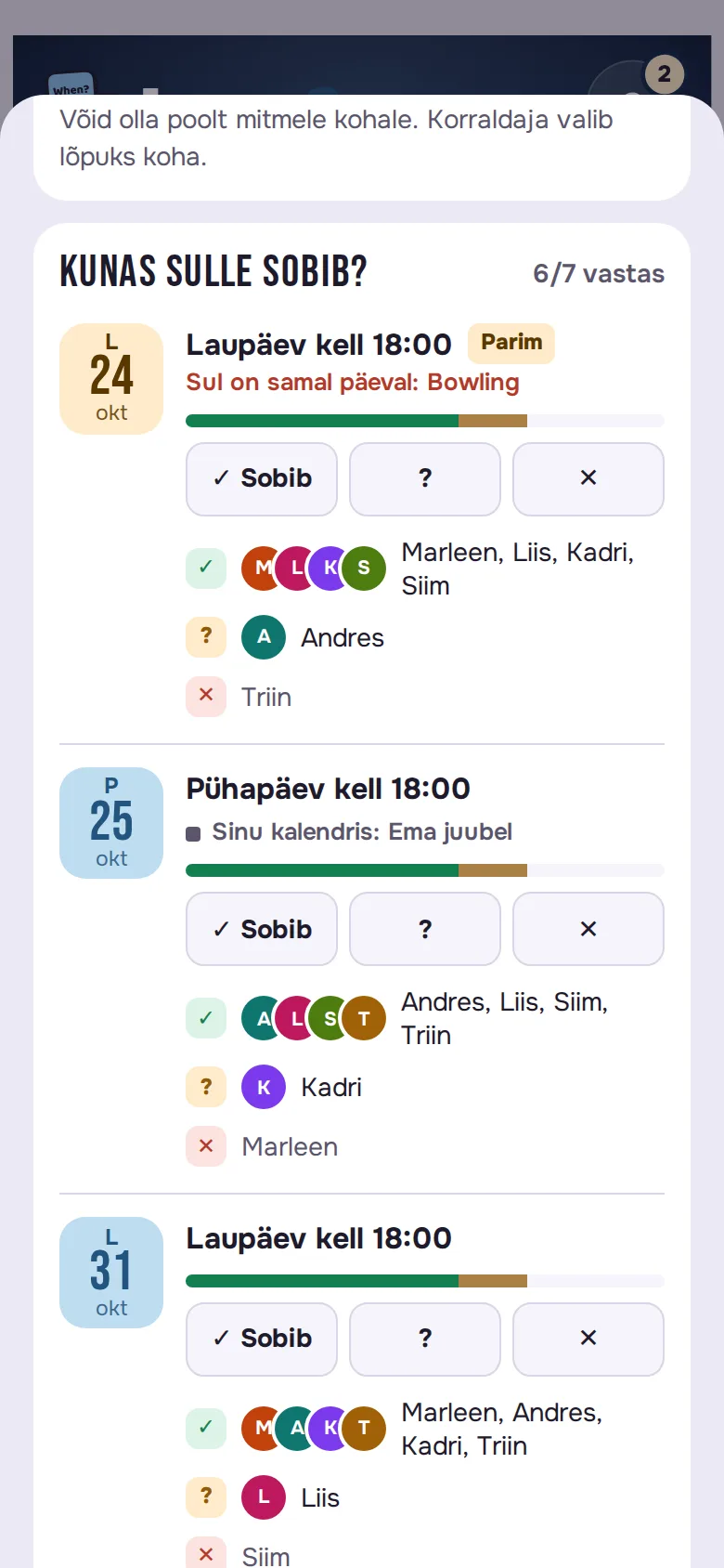 Aja hääletus Kunases